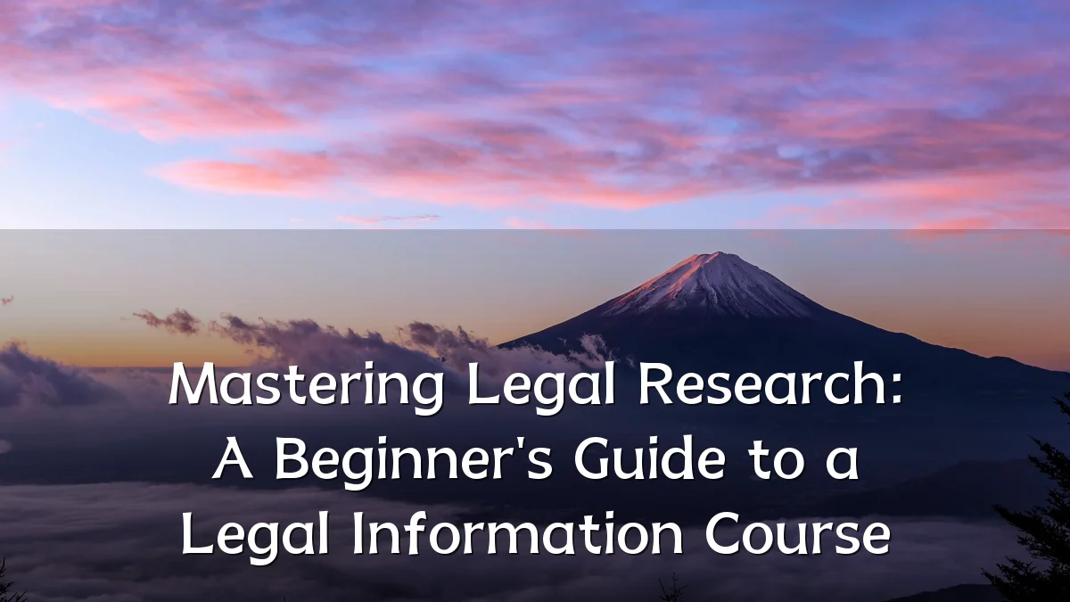 Mastering Legal Research: A Beginner's Guide to a Legal Information Course