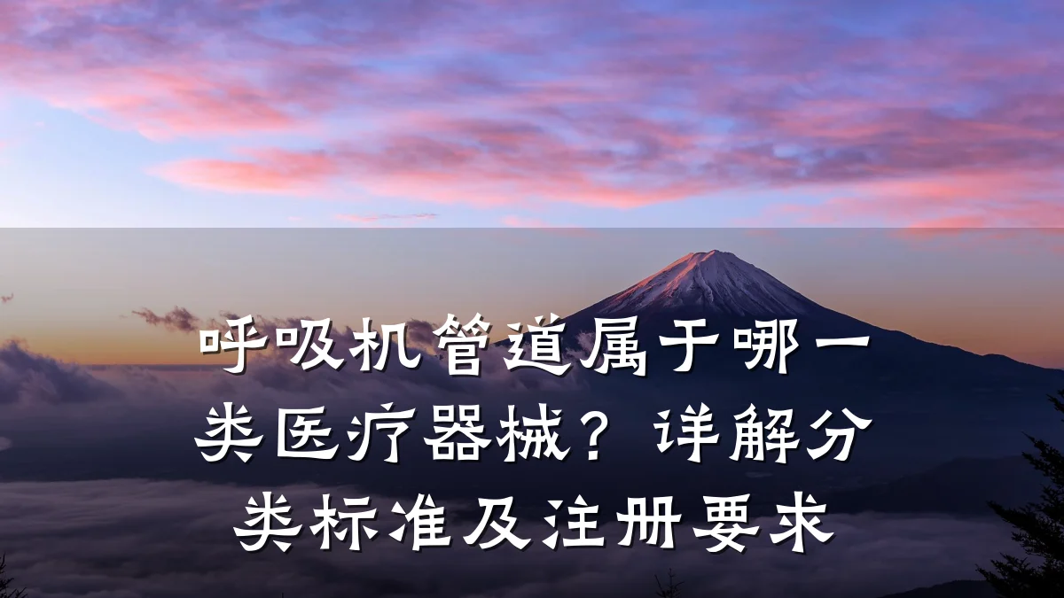 呼吸机管道属于哪一类医疗器械?详解分类标准及注册要求