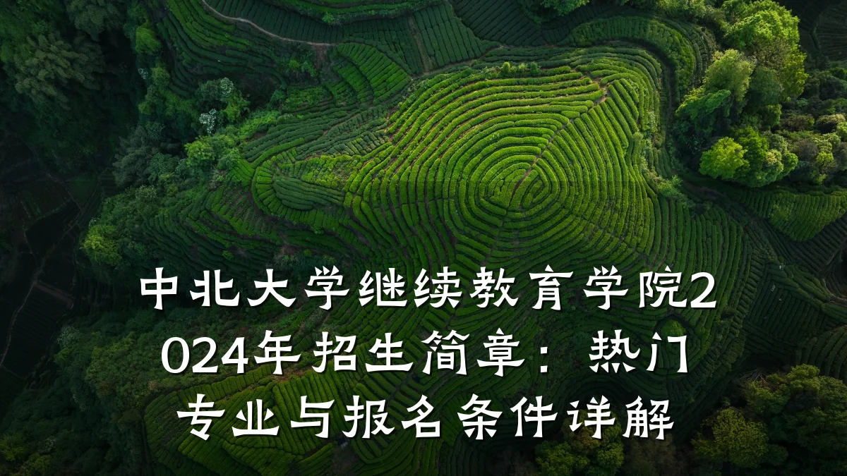 中北大学继续教育学院2024年招生简章：热门专业与报名条件详解